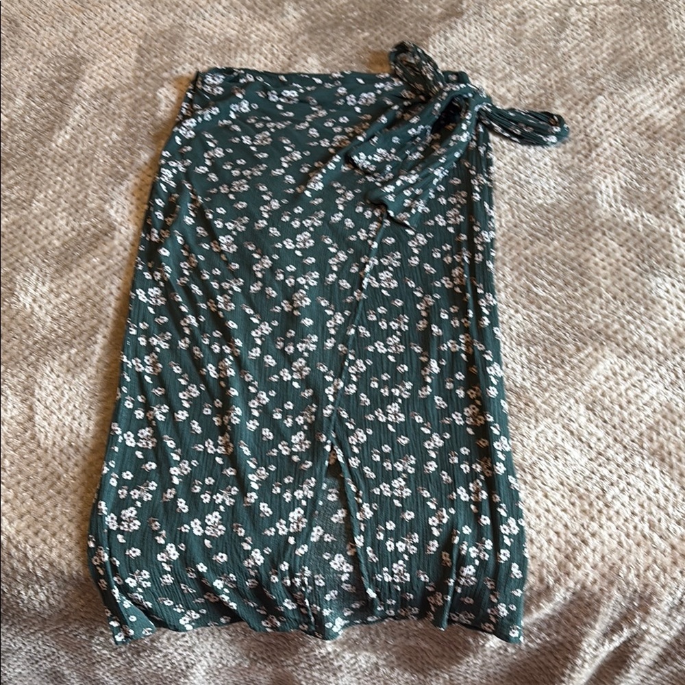 HYFVE Green Wrap Midi Skirt Casual